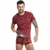 Anais Men Accesories Anais Men Savage Raudona Microfiber Animal Print T-Shirt Size S