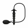 Anal Collection Inflatable Plug with Pump 20cm Juodas - Adjustable Beads System