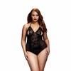 Eropartner Baci Lace Bodysuit Juodas Queen Size - Elegant Floral Pattern Lingerie