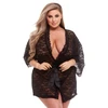 Baci - Allover Lace &amp; Satin Robe Juodas Queen
