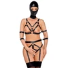Bad Kitty Strap Set S with Adjustable Harness &amp; Head Mask, Juodas
