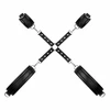 Bedroom Fantasies Cuffs &amp; Hogtie Set Juodas - Adjustable PU Leather System