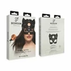 Bedroom Fantasies Kinky Kitty Leather Mask Juodas Adjustable Fit