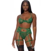 Forplay Blooming Season 3-Piece Lace Lingerie Set with Underwire Bra, Size M