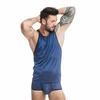 Anais Men Accesories Mėlyna ANAIS Men Naval Top L - Navy Mėlyna Mesh, Satin Stripes, Sleeveless