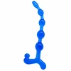 Baile Anal Mėlyna Baile Bendy Twist Mėlyna Flexible Anal Bead System TPR Atsparus vandeniui