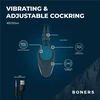 Blue Mėlyna Boners Adjustable Stimulation Ring Mėlyna - Rechargeable, Vibrating, Flexible Fit
