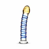 Blue Mėlyna EasyToys Glass Intimate Device No. 1 Transparent-Mėlyna Curved Design