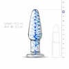 Blue Mėlyna EasyToys Glass Intimate Plug No. 23 Transparent with Mėlyna Spiral, Medium