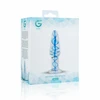 Blue Mėlyna EasyToys Glass Intimate Plug No. 23 Transparent with Mėlyna Spiral, Medium