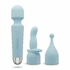 Blue EasyToys Mini Wand Vibrator Mėlyna - 18 Modes, USB Rechargeable, Silicone