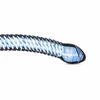 Blue Mėlyna Glas Curved Glass Intimate Device No. 5 - Transparent with Mėlyna Accents, Ribbed Shaft