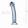Blue Mėlyna Glas Glass Intimate Model No. 4 - Transparent with Mėlyna Spiral, Flat Base