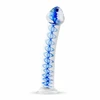Blue Mėlyna Glas Glass Intimate Model No. 4 - Transparent with Mėlyna Spiral, Flat Base