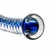 Blue Mėlyna Glas Glass Intimate Model No. 4 - Transparent with Mėlyna Spiral, Flat Base