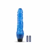 Blue Mėlyna Jelly Infinity Vibrator Mėlyna - Flexible Silicone Model with Veined Texture