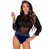 Livco Corsetti Bodies Mėlyna Livco Corsetti Drimina LC90690 Navy Mėlyna Lace &amp; Tulle Bodysuit, Elegant Design