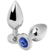 Mėlyna Metal Hard Steel Plug with Mėlyna Crystal Medium 7.6cm