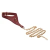 Xr Brands Blush Captivate Adjustable Vegan Leather Collar with Gold Chain Raudona/Gold