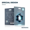 Boners Hexagon Silicone Ring with Integrated Steel Elements, Juodas