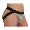 BURN Jockstrap SHINY BEIGE/Juodas XL - Breathable Elastic Modern Design