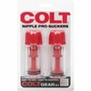 CalExotics COLT Nipple Suction Cups with Stimulating Wave System Raudona