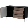 Cama Meble Lovos baldai Lova CORTINA 1D3S komoda 120x40x81 juodas/riešutmedžio riešutas