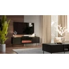 Cama Meble Cama CORTINA TV cabinet 180x40x60 juodas + juodas fireplace