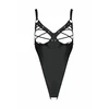Celine Bodysuit Juodas by Noir Handmade - Imitation Leather, Adjustable Straps