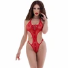 Chilirose Bodies Chilirose CR 4460 Mesh Bodysuit Raudona S/L - Elegant Jewel Detail
