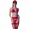 Chilirose Sets Chilirose CR 4467 Four-Piece Lingerie Set Raudona L/XL - Elegant Design