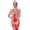 Chilirose Costumes Chilirose CR 4631 Nurse Costume Set Raudona L/XL - 4-Piece Bodysuit Kit