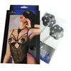 Chilirose Accesories Chilirose CR 4675 Self-Adhesive Nipple Covers Juodas with Sidabrinis Chain