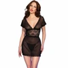 Chilirose Babydolls Chilirose CR 4830 Elegant Juodas Sheer Babydoll Set Size S