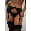 Christine Axelle Juodas 3-Piece Lace Bra Set with Decorative Openings L-XL