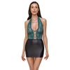 Cottelli Lingerie Dress Juodas/Teal M - Two-Tone Lace &amp; Matte Look