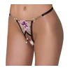 Cottelli Lingerie String Flower S/M - Embroidered Tulle, Removable Chains