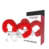 Darkness Bondage Darkness Raudona Lined Metal Handcuffs - Adjustable Comfortable Model