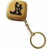 Diablo Picante Golden Dice Keychain 30mm - Elegant Gold Adventure Priedas