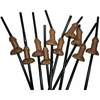 Diablo Picante Large Novelty Party Straws 10-Pack Natural Color