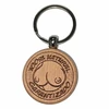Diablo Picante Wooden Chest-Shaped Decorative Keychain, Brown, Small