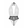 Ayisigi Dina Lace Bodysuit by Body - Halter Neck, Elegant Mesh &amp; Bow Detail L/XL