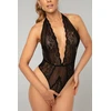 Ayisigi Dina Lace Bodysuit by Body - Halter Neck, Elegant Mesh &amp; Bow Detail L/XL