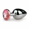 Diogol Aliuminio Intimate Plug Sidabrinis/Rožinė S - Crystal Accent, Small Size