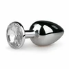 Diogol Metal Plug Sidabrinis with Clear Crystal S - Compact Aliuminio Model