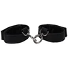 Doc Johnson Vegan Leather Velvet-Lined Adjustable Handcuffs Juodas