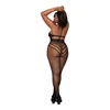 Dreamgirl Fishnet Plus Size Juodas Bodystocking Teddy - Stretch Mesh Design
