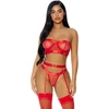 Forplay Dreamgirl Good As Gold Mesh Lingerie Set S - 3-Piece Satin &amp; Gold Details