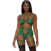 Forplay Dreamgirl In Full Bloom 3-Piece Lace Lingerie Set S Halterneck Juodas
