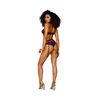 Dreamgirl Lace &amp; Mesh 3-Piece Lingerie Set XL Aubergine Metallic Finish